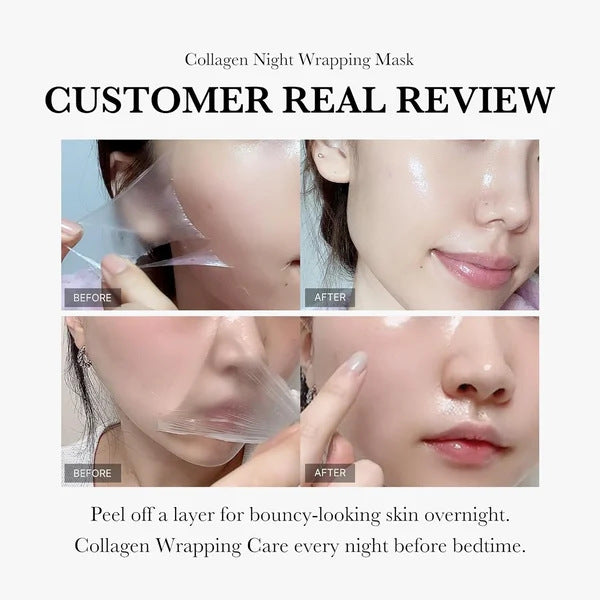 Face Night Mask Collagen Wrapping Mask Natural Ingredients Firming Elasticity & Hydration Anti-Wrinkle for Skin Care