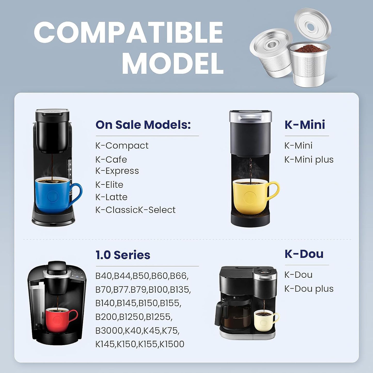 Reusable Stainless Steel K Cups with Scoop