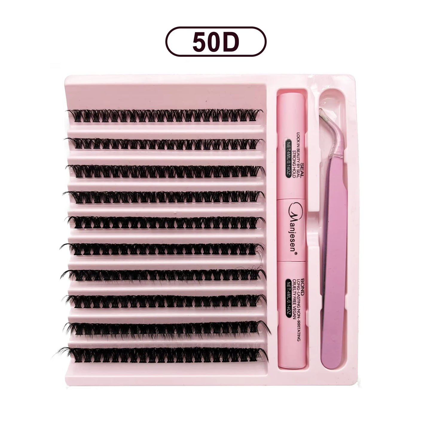 Eyelash Extension Kit – 200 PCS Cluster Lashes with Lash Bond & Seal, Professional Glue & Accessories for At-Home Lash Application