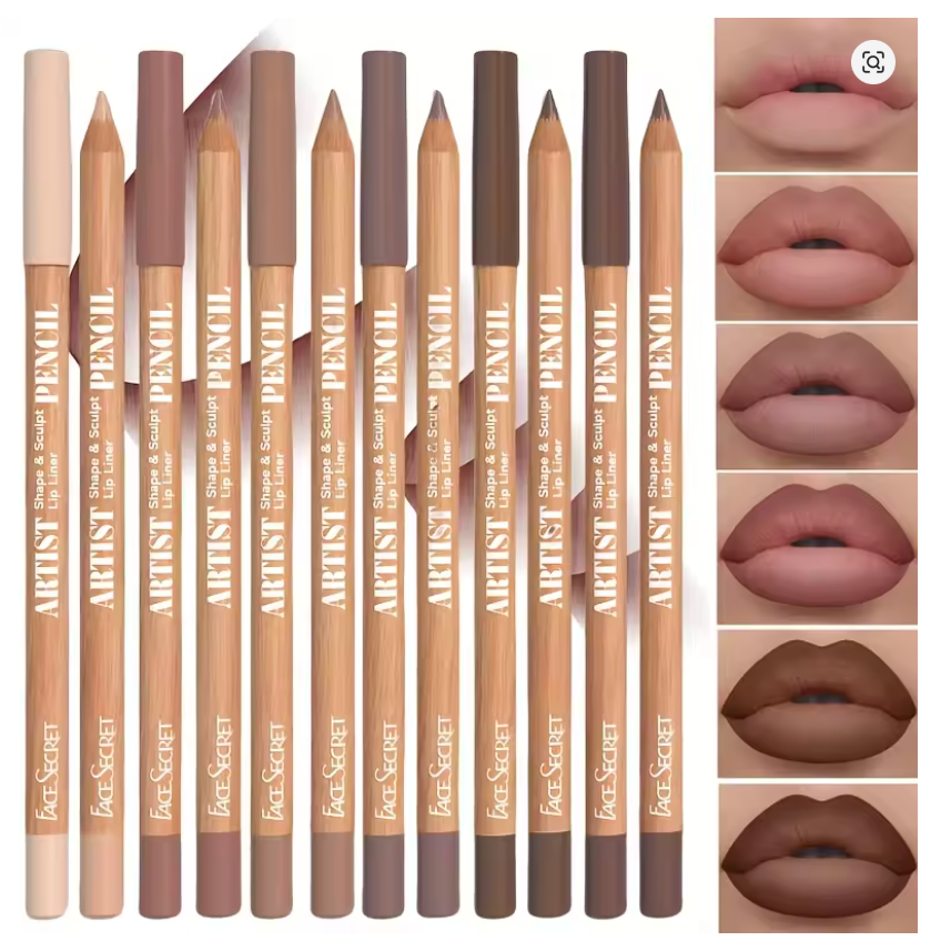 6-Piece Velvet Matte Lip Liner Collection – Long-Lasting Precision Pencils in Berry, Brown & Pink