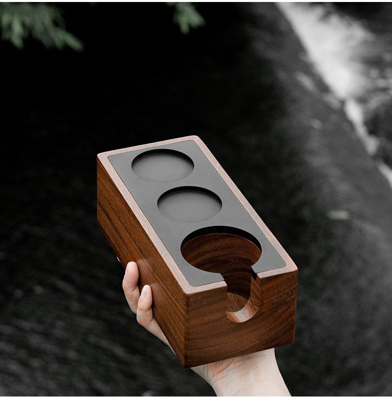 Pro Coffee Tamper Kit – Adjustable Pressure, Walnut Handle, Storage Bracket