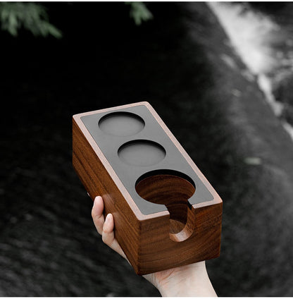 Pro Coffee Tamper Kit – Adjustable Pressure, Walnut Handle, Storage Bracket