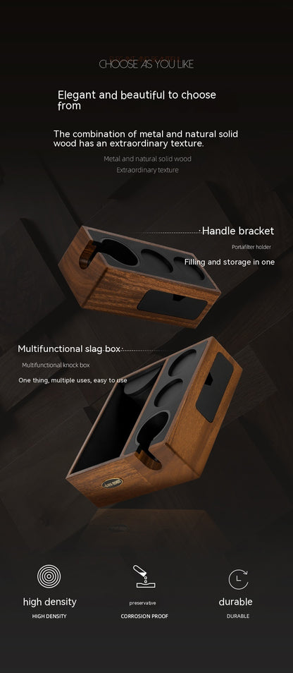 Pro Coffee Tamper Kit – Adjustable Pressure, Walnut Handle, Storage Bracket