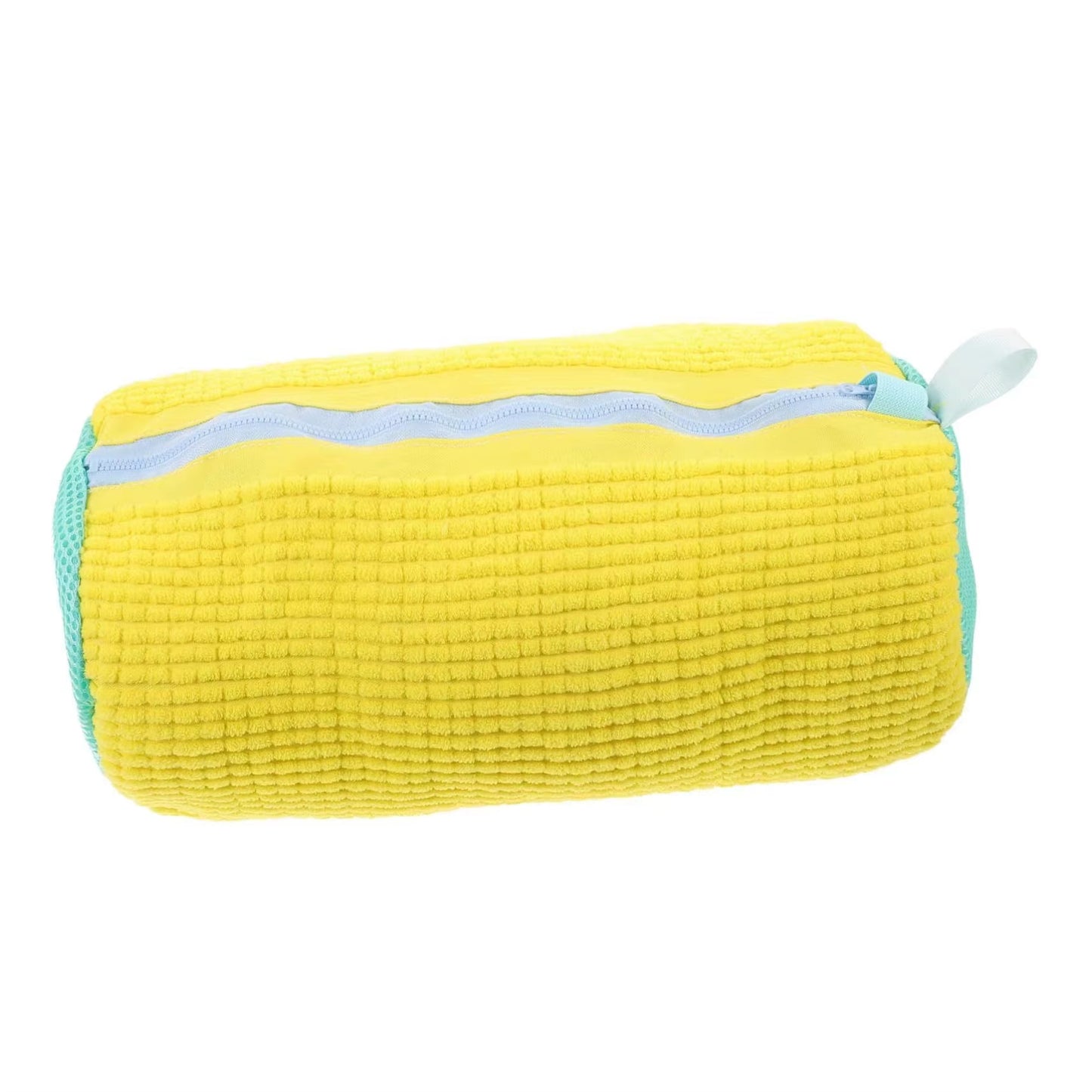 Shoe Washing Machine Bag for All Shoe Types -Yellow with Blue Zipper