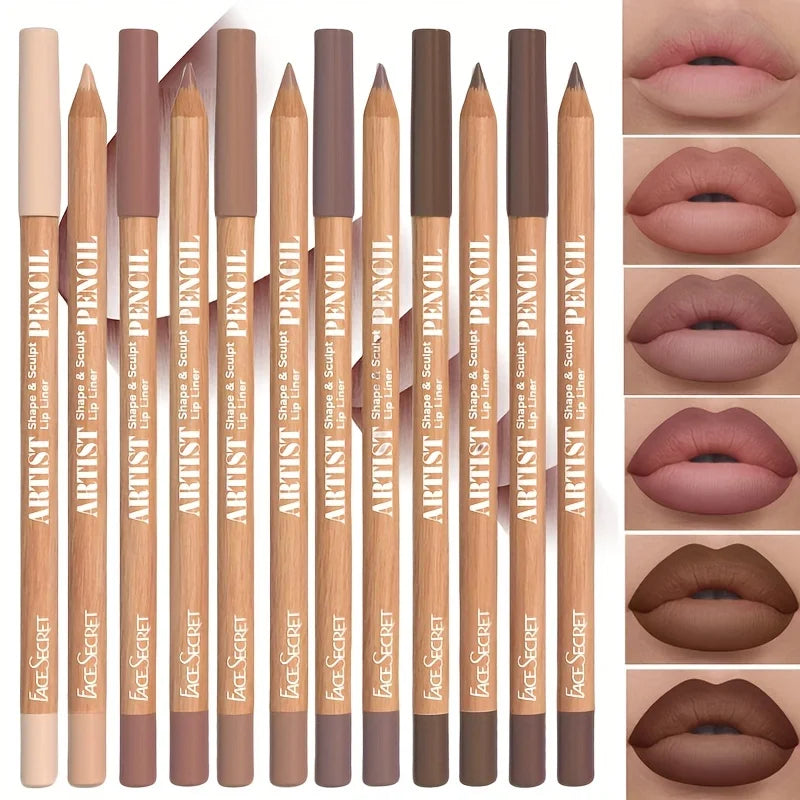 6-Piece Velvet Matte Lip Liner Collection – Long-Lasting Precision Pencils in Berry, Brown & Pink