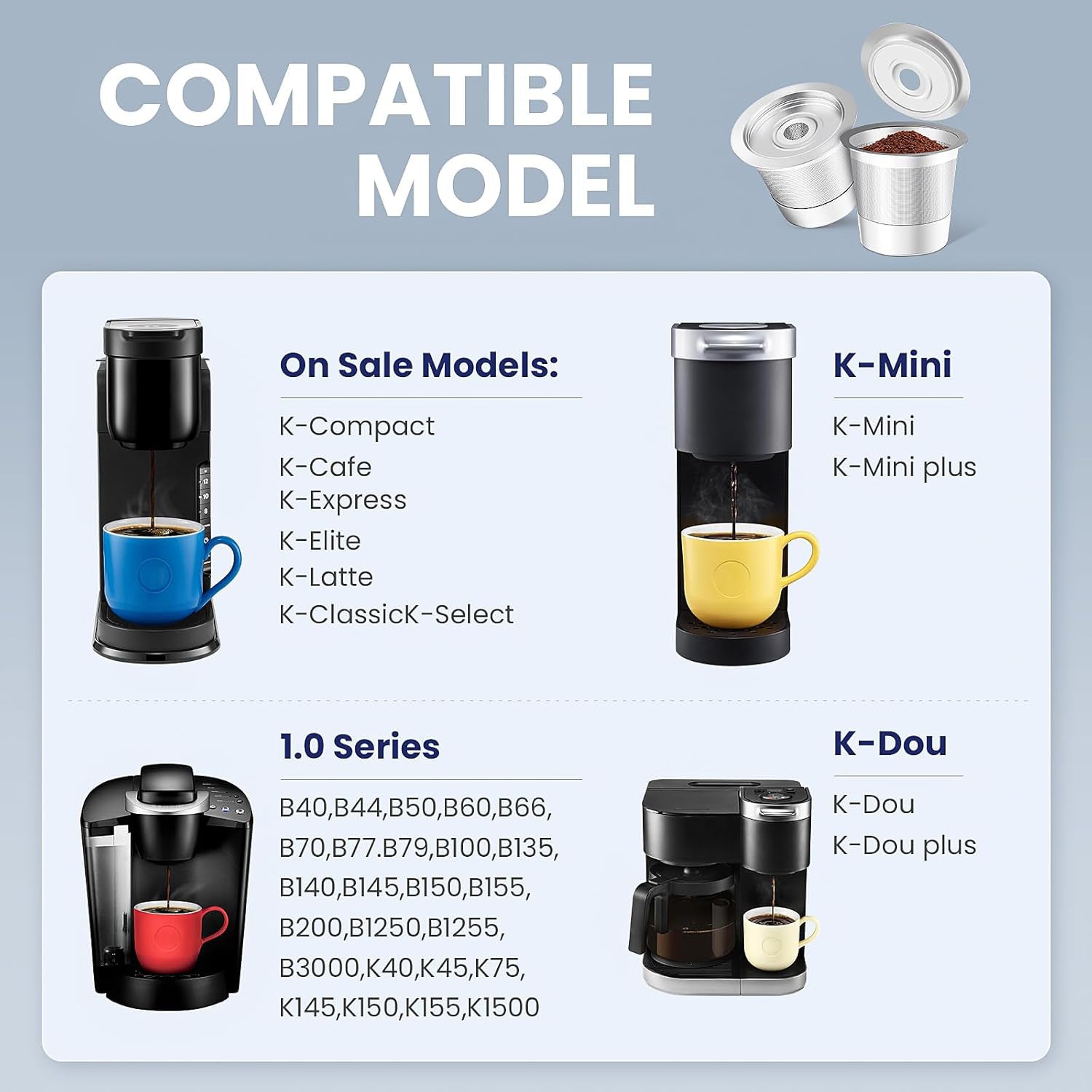 Reusable Stainless Steel K Cups with Scoop
