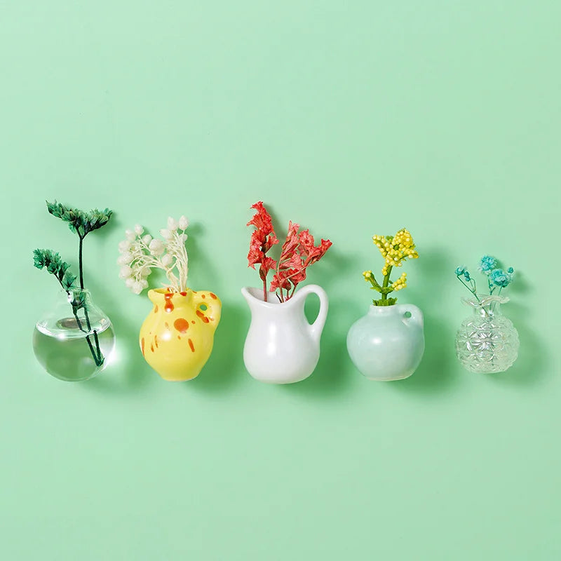 Mini Ceramic Vase Refrigerator Magnets
