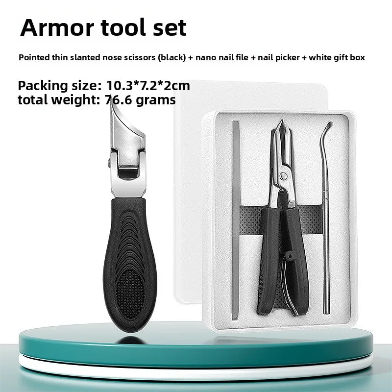 Anti-Splash 25° Slant Edge Nail Clipper Set – High-End Oblique Toenail Trimmers & Precision Tools for Ingrown Nail Care