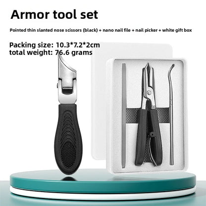 Anti-Splash 25° Slant Edge Nail Clipper Set – High-End Oblique Toenail Trimmers & Precision Tools for Ingrown Nail Care