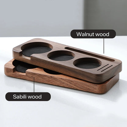 Elegant Wood Coffee Tamper Station