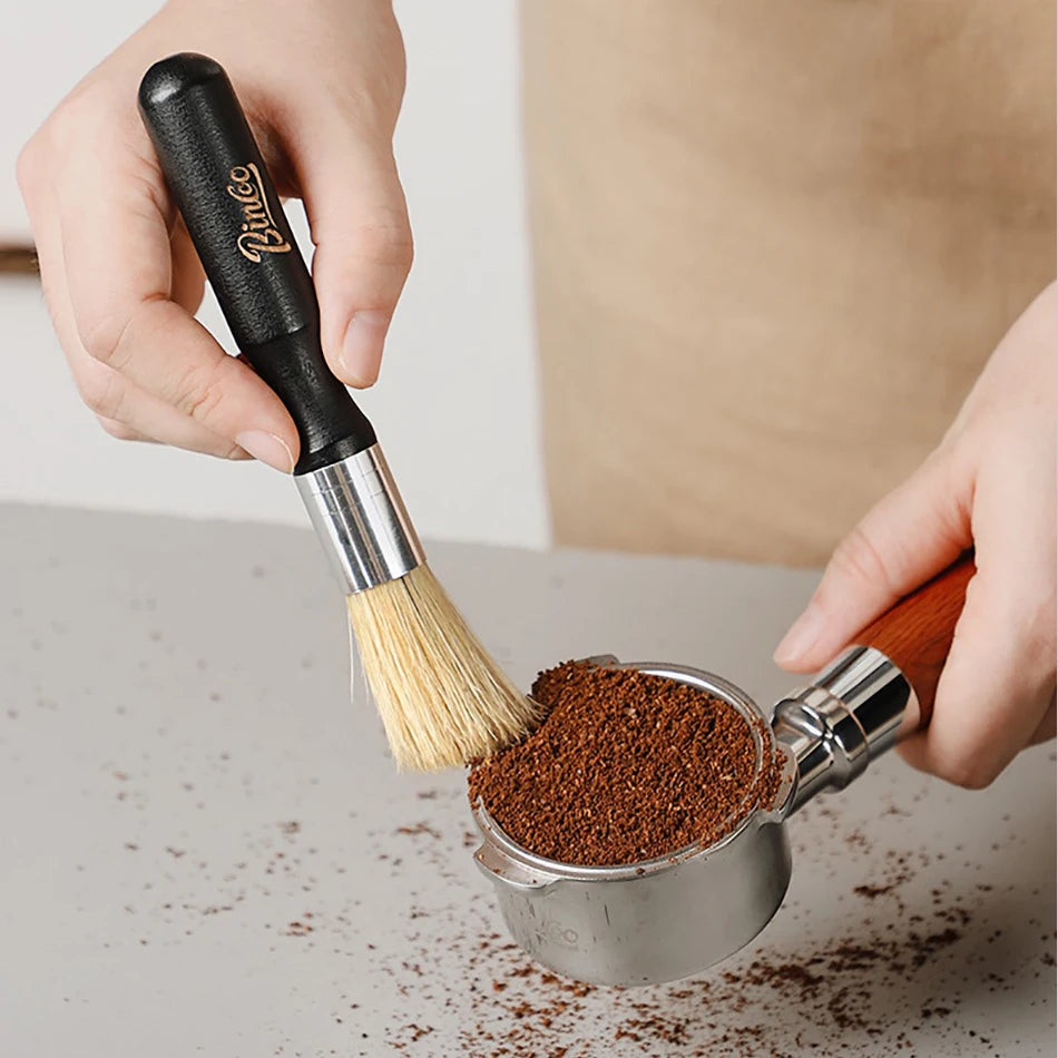 Vintage Wooden Coffee Grinder Brush for Baristas