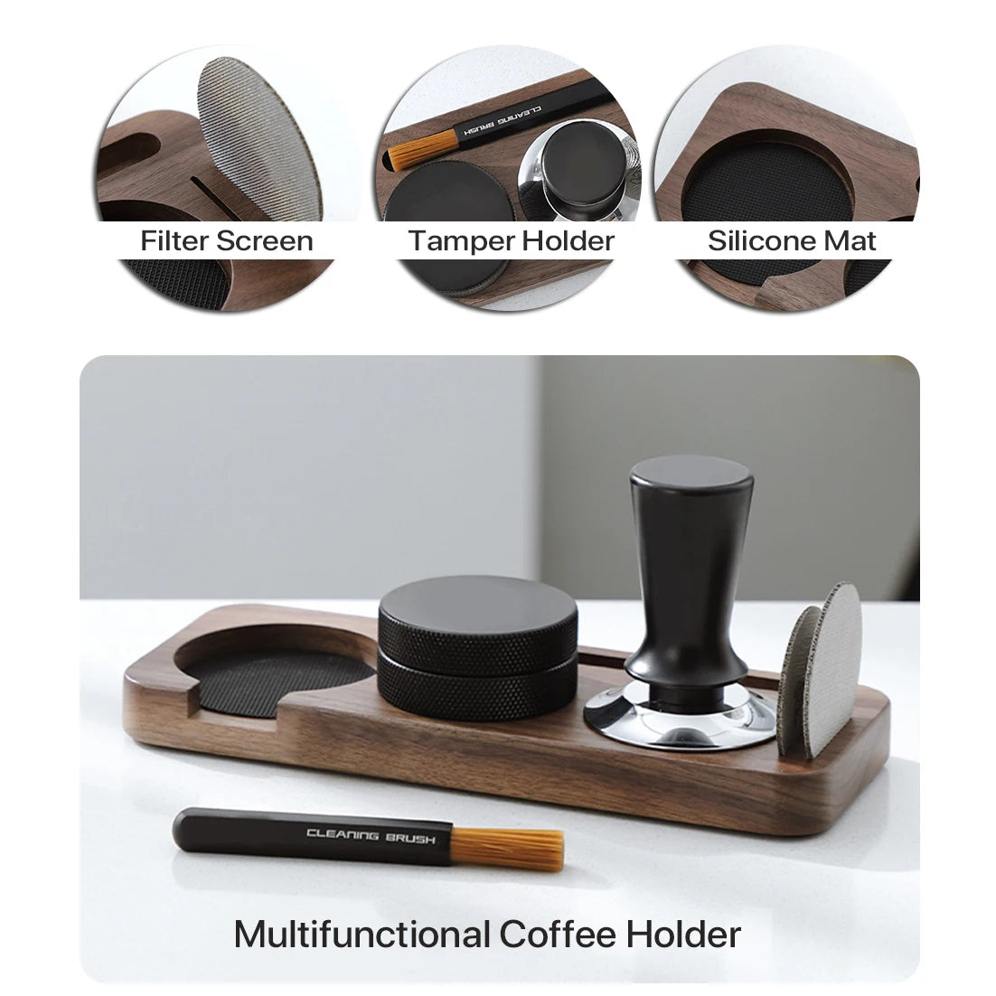 Elegant Wood Coffee Tamper Station