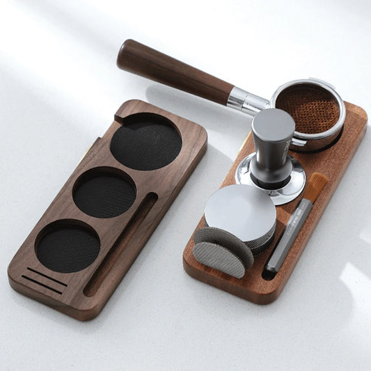 Elegant Wood Coffee Tamper Station