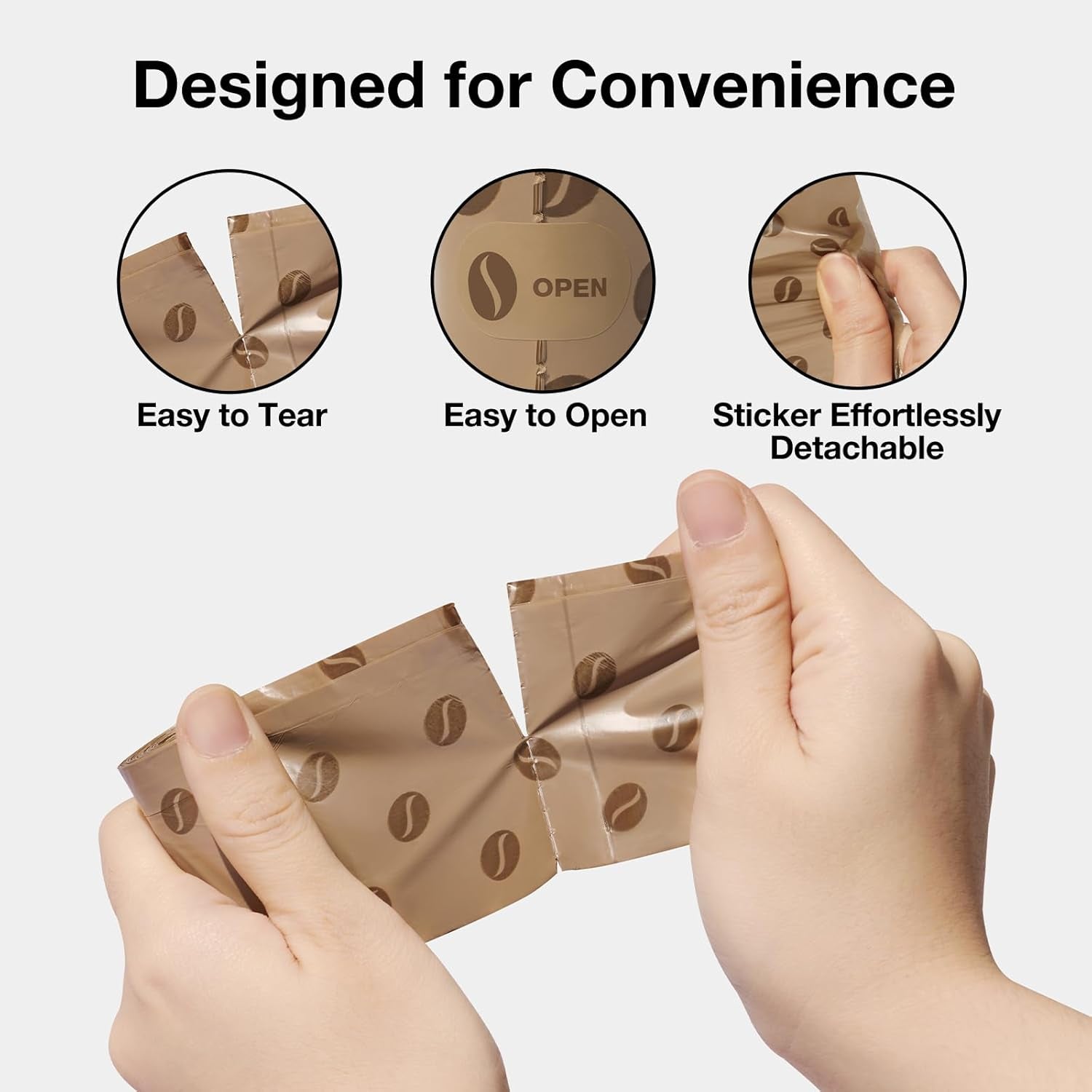 Coffee-Scented Dog Waste Bag Dispenser – Leak-Proof, Extra-Thick Bags with 1 Holder & 105 Count (7 Refill Rolls) for Dogs & Cats