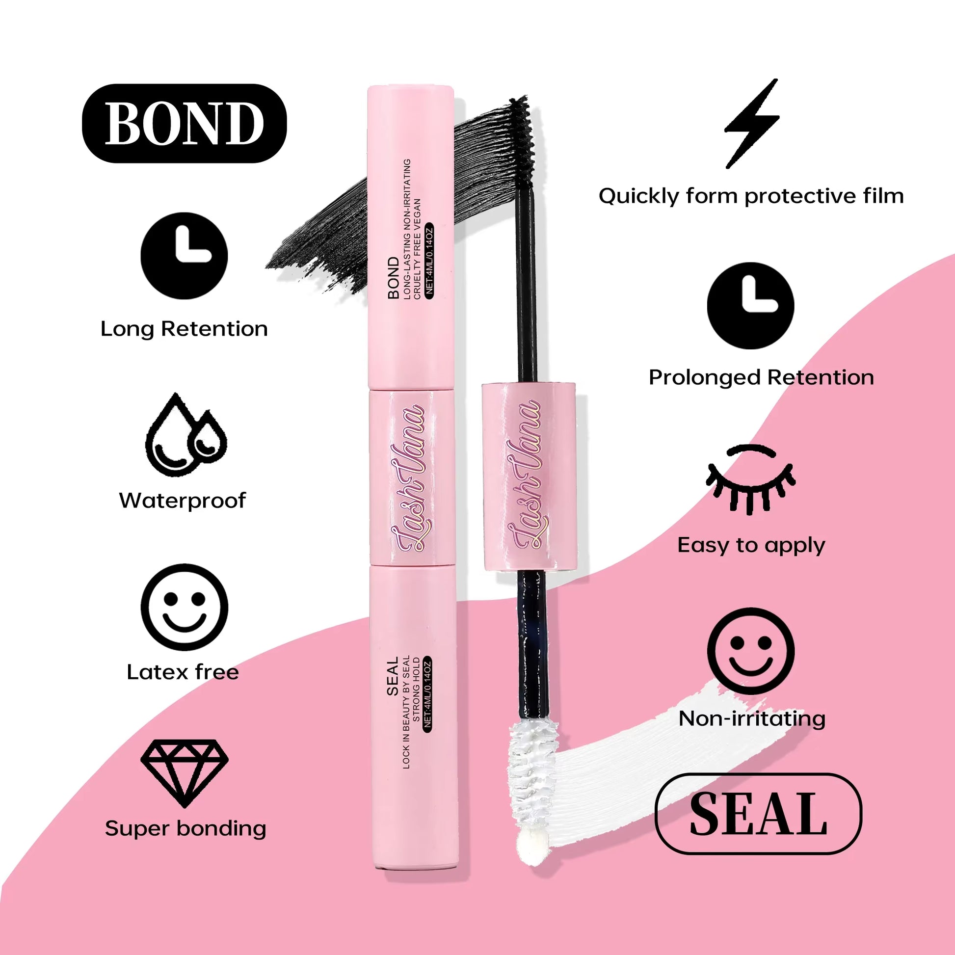 Eyelash Extension Kit – 200 PCS Cluster Lashes with Lash Bond & Seal, Professional Glue & Accessories for At-Home Lash Application
