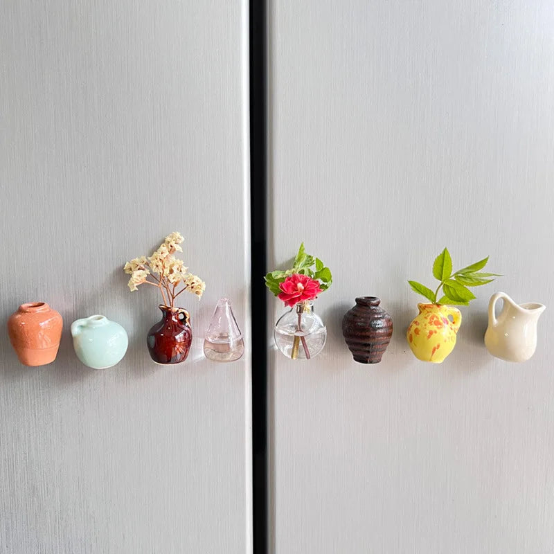 Mini Ceramic Vase Refrigerator Magnets