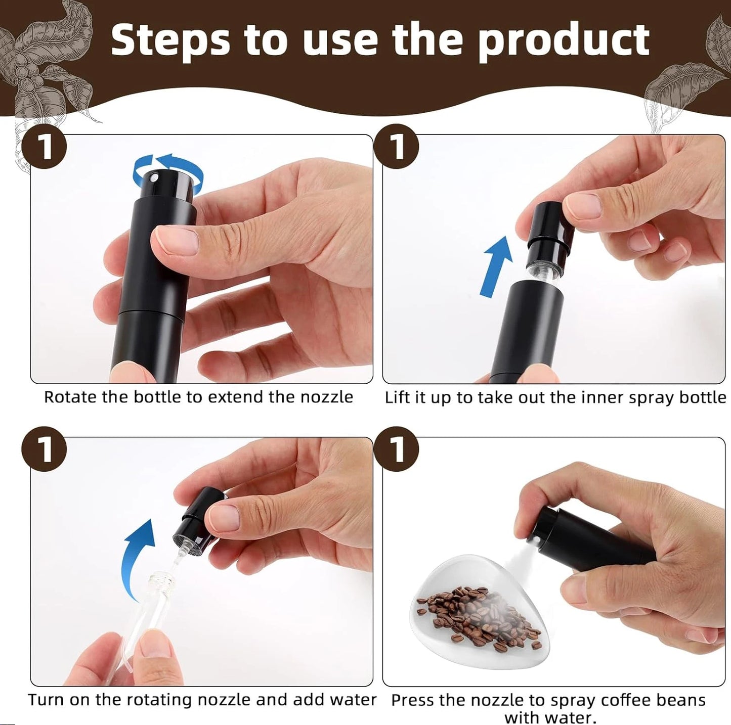 WoodCraft Coffee Bean Dosing Cup & Light Spray Bottle Set
