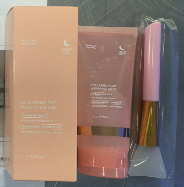 Face Night Mask Collagen Wrapping Mask Natural Ingredients Firming Elasticity & Hydration Anti-Wrinkle for Skin Care