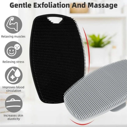 1Pc Soft Silicone Exfoliating Brush Cleanser Manual Body Cleansing Scrubber Shower Gentle Massage Bath Brush for Men