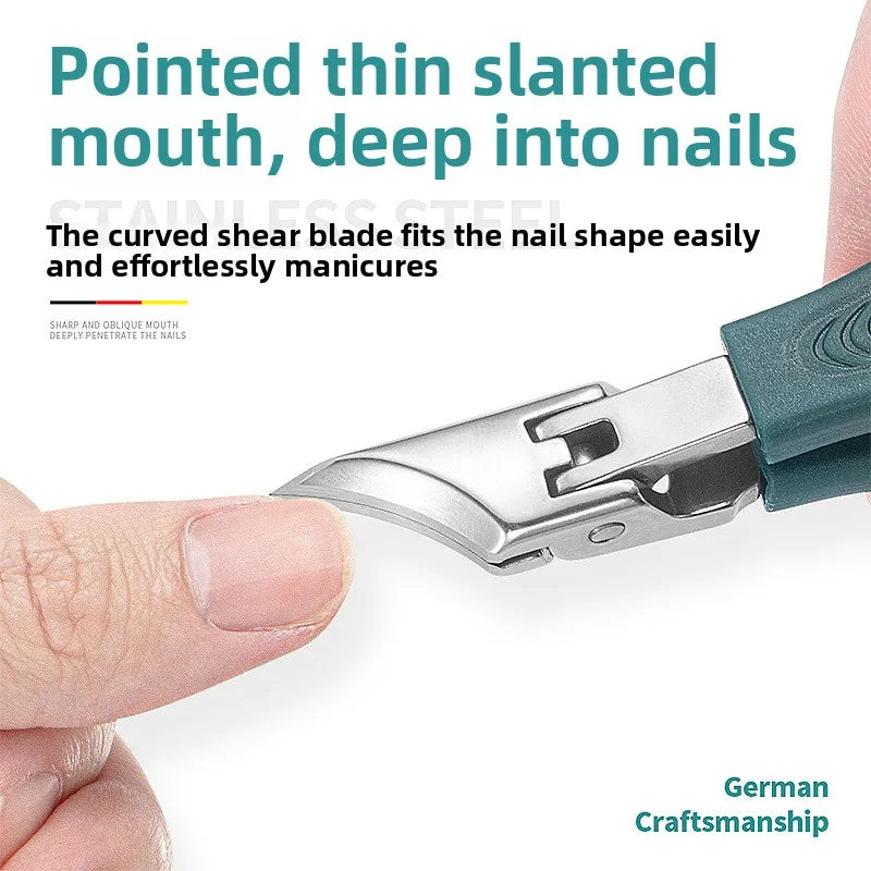 Anti-Splash 25° Slant Edge Nail Clipper Set – High-End Oblique Toenail Trimmers & Precision Tools for Ingrown Nail Care