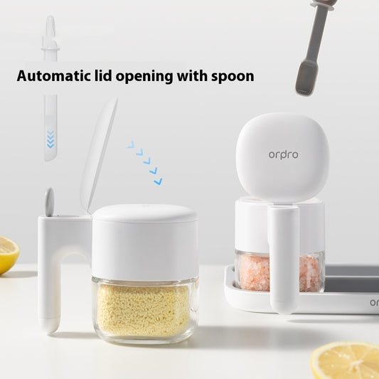 Self-Opening Seasoning Box Kitchen Storage Seasoning Tray