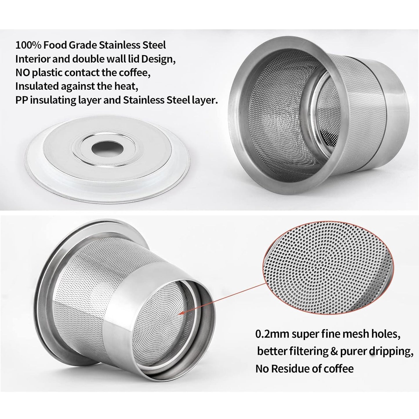 Reusable Stainless Steel K Cups with Scoop