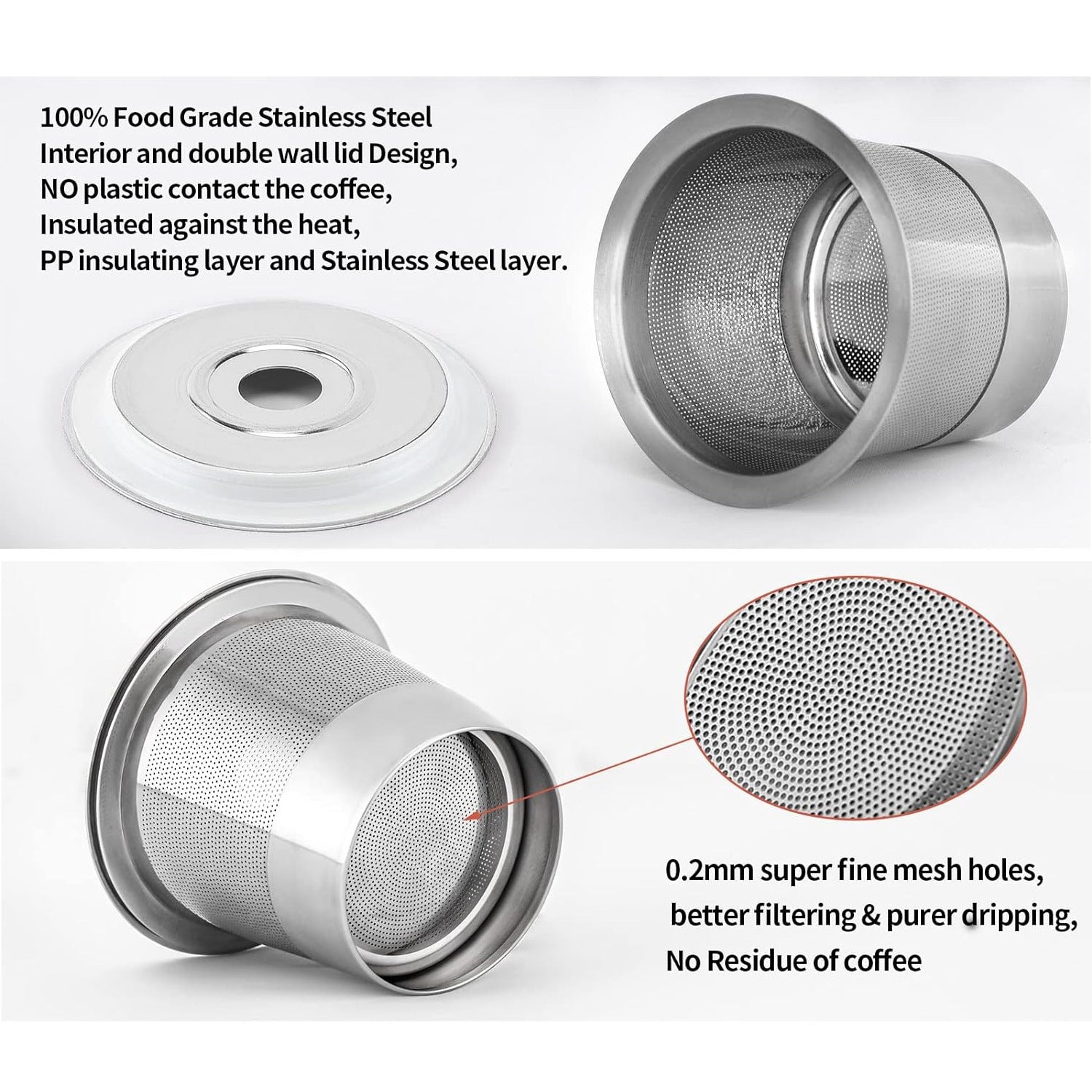 Reusable Stainless Steel K Cups with Scoop