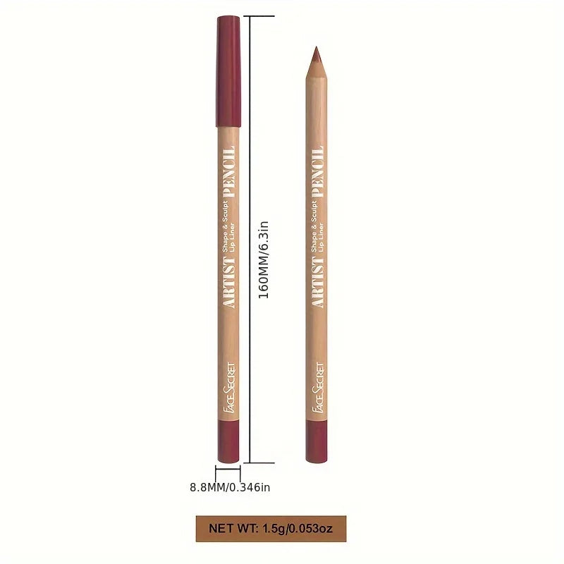 6-Piece Velvet Matte Lip Liner Collection – Long-Lasting Precision Pencils in Berry, Brown & Pink