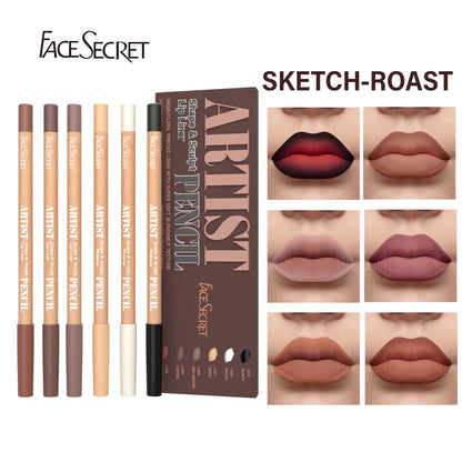 6-Piece Velvet Matte Lip Liner Collection – Long-Lasting Precision Pencils in Berry, Brown & Pink